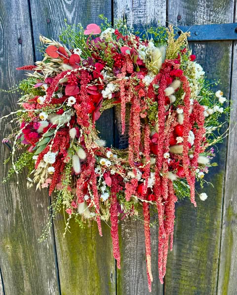 Wianek z czerwonym szarłatem