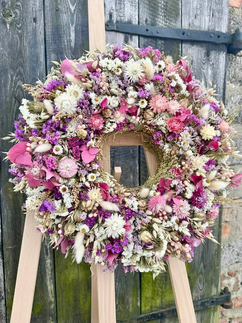 Wianek romantyczny różowo-biały